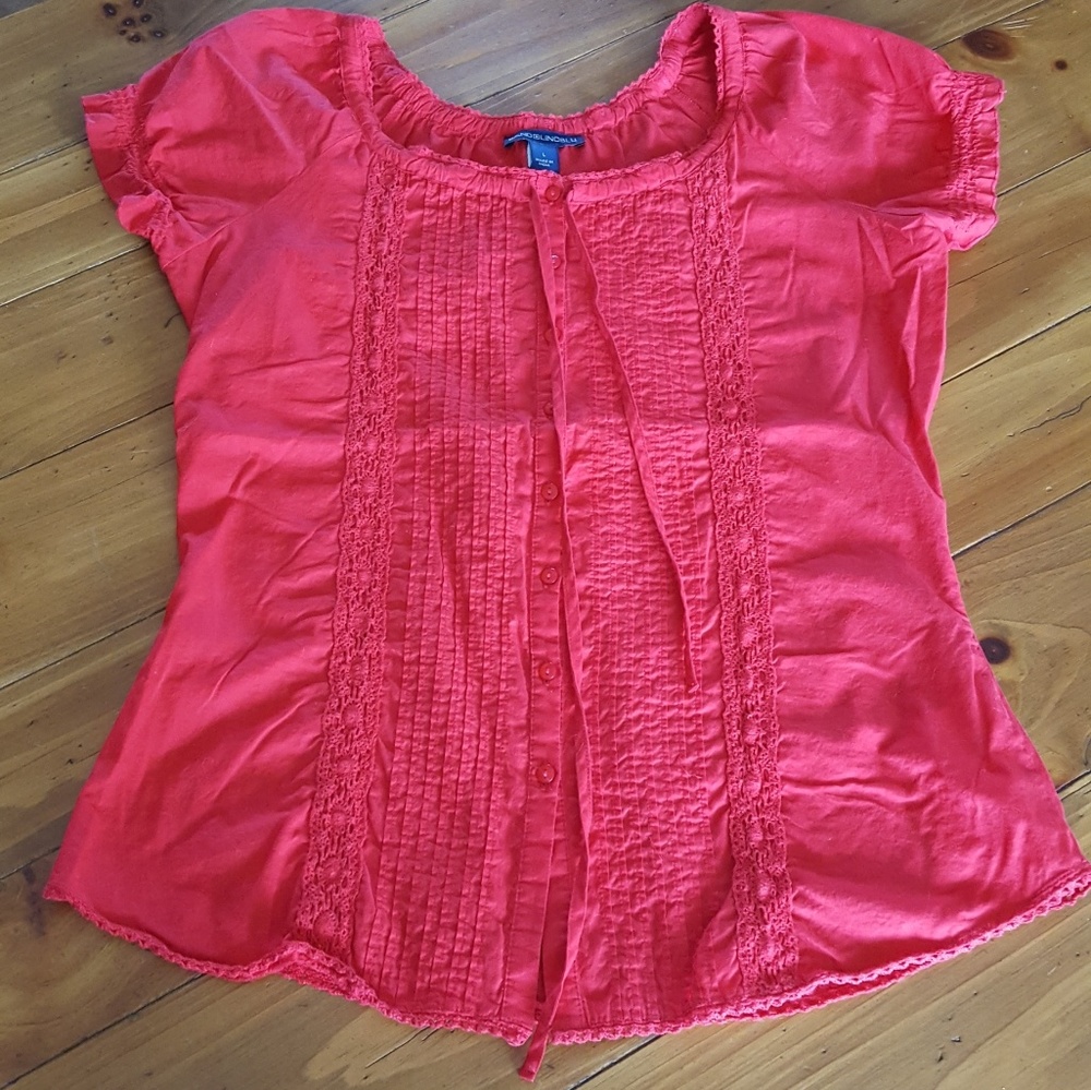 Bandolinoblu red peasant shirt